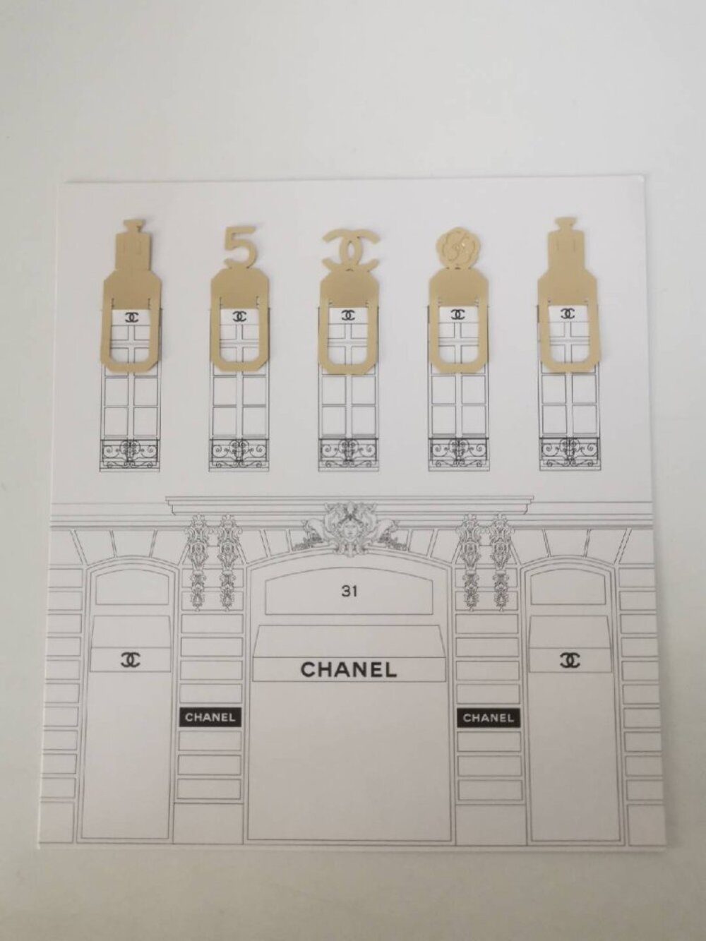 Pre-owned CHANEL Bookmark Set Gold Bookplate 5pcs